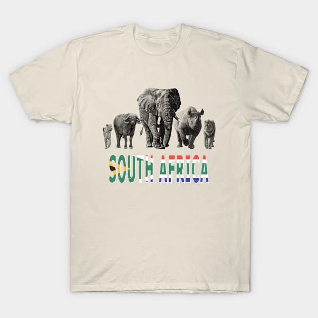 South Africa Wildlife Big Five for South Africa  Safari Fans T-Shirt by scotch